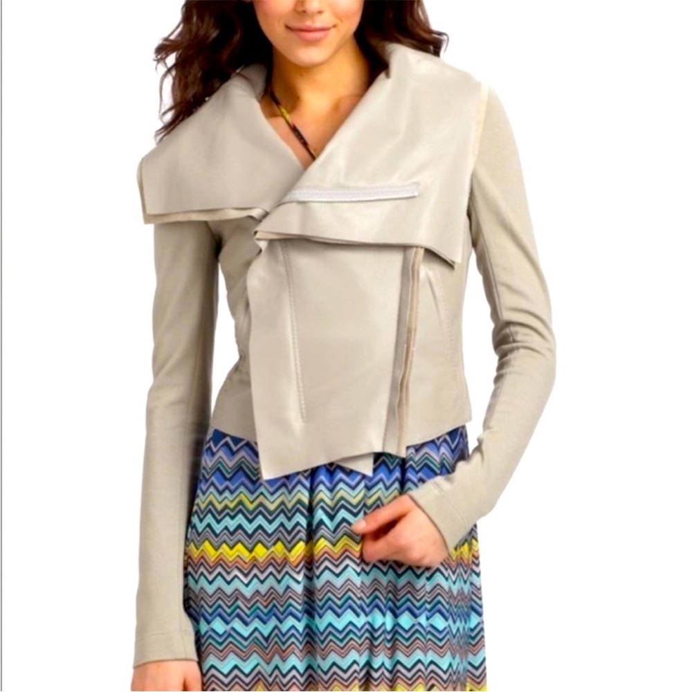 BCBGMaxazria Asymmetrical Leather Jacket -
Size  XS